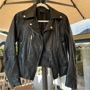 Zara Black Leather Biker Jacket